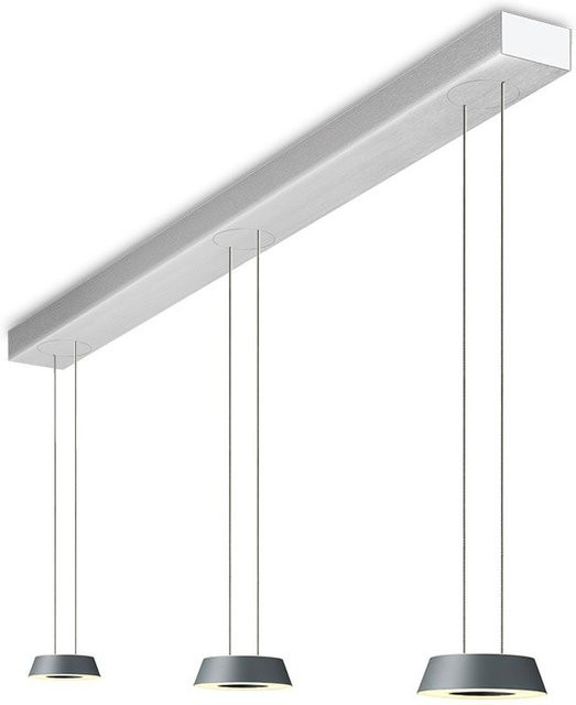 Oligo Glance 3-flammige LED-Pendelleuchte in Grau Matt mit unsichtbarer Höhenverstellung und dimmbarer Warmweiß-Beleuchtung (2700K) - Bild 1