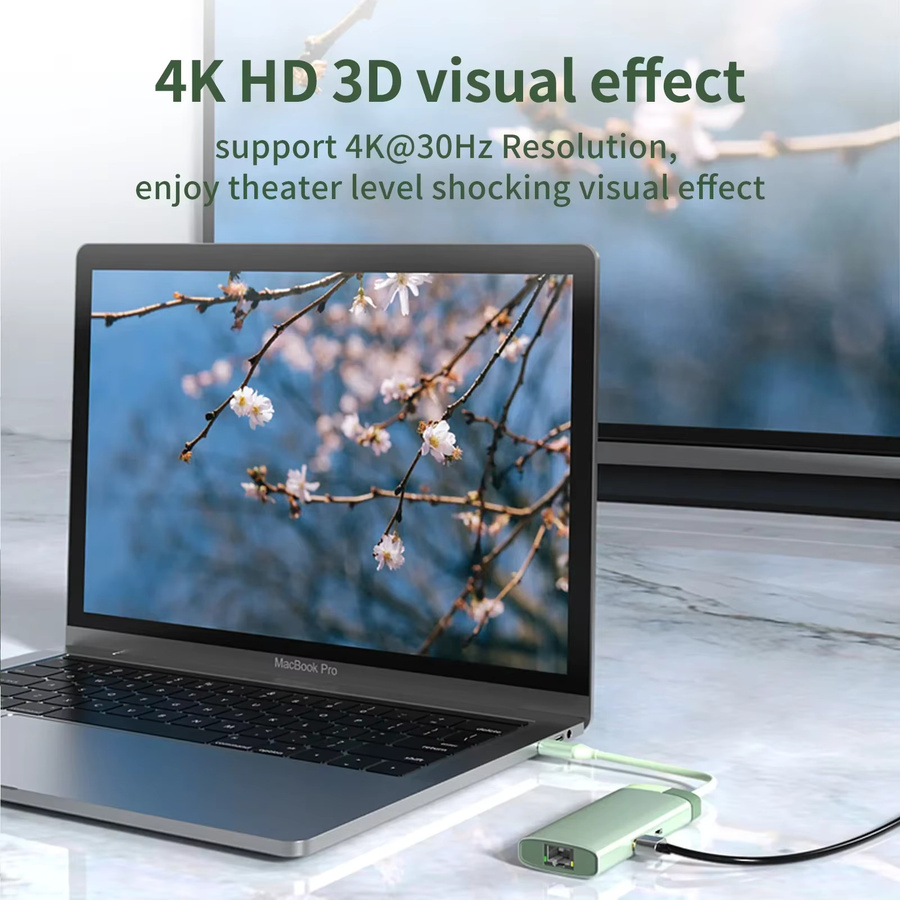 Basierend auf den bereitgestellten Daten lautet der Produkttitel:
Basix USB-C-Hub mit HDMI 4K UHD und PD-Ladefunktion, Typ-C Dockingstation für MacBook Air und Pro Laptops, Grau - Bild 2