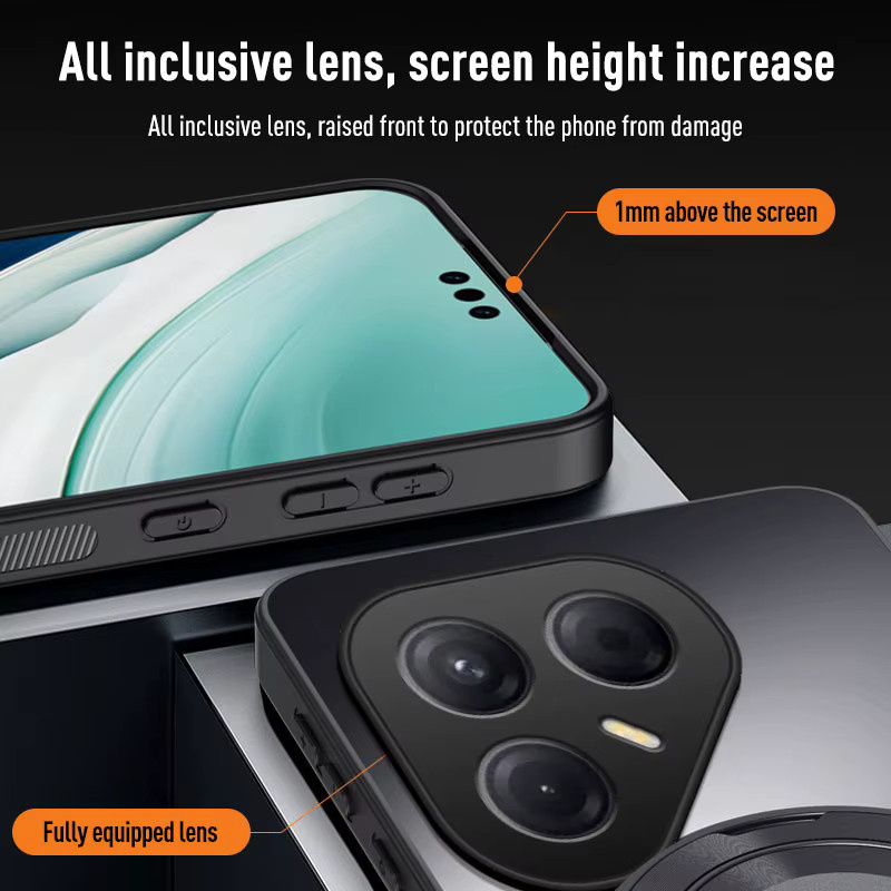 EUCAGR Schutzhülle für Tecno Pova 7 5G mit mattem AG-Finish, weiche TPU und PC Rückseite, mit Standfunktion, Farben: Schwarz oder Weiß - Bild 4