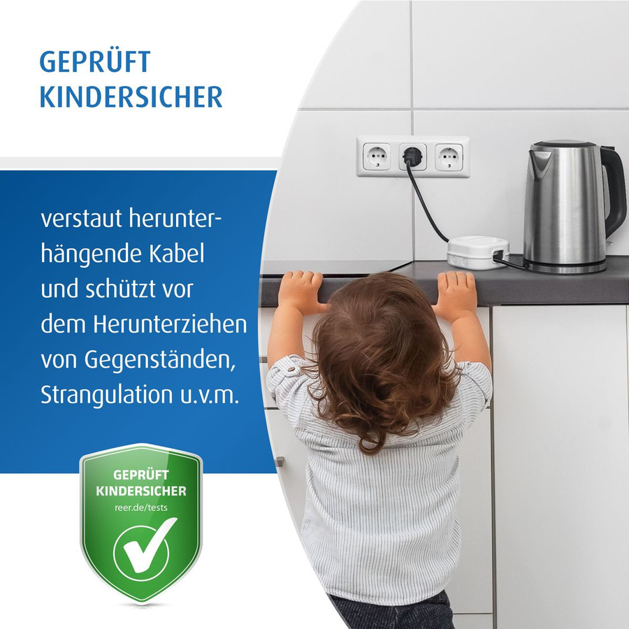 Reer Kabelaufwickler CableGuard für 1,5 m Kabel in Weiß - Bild 3