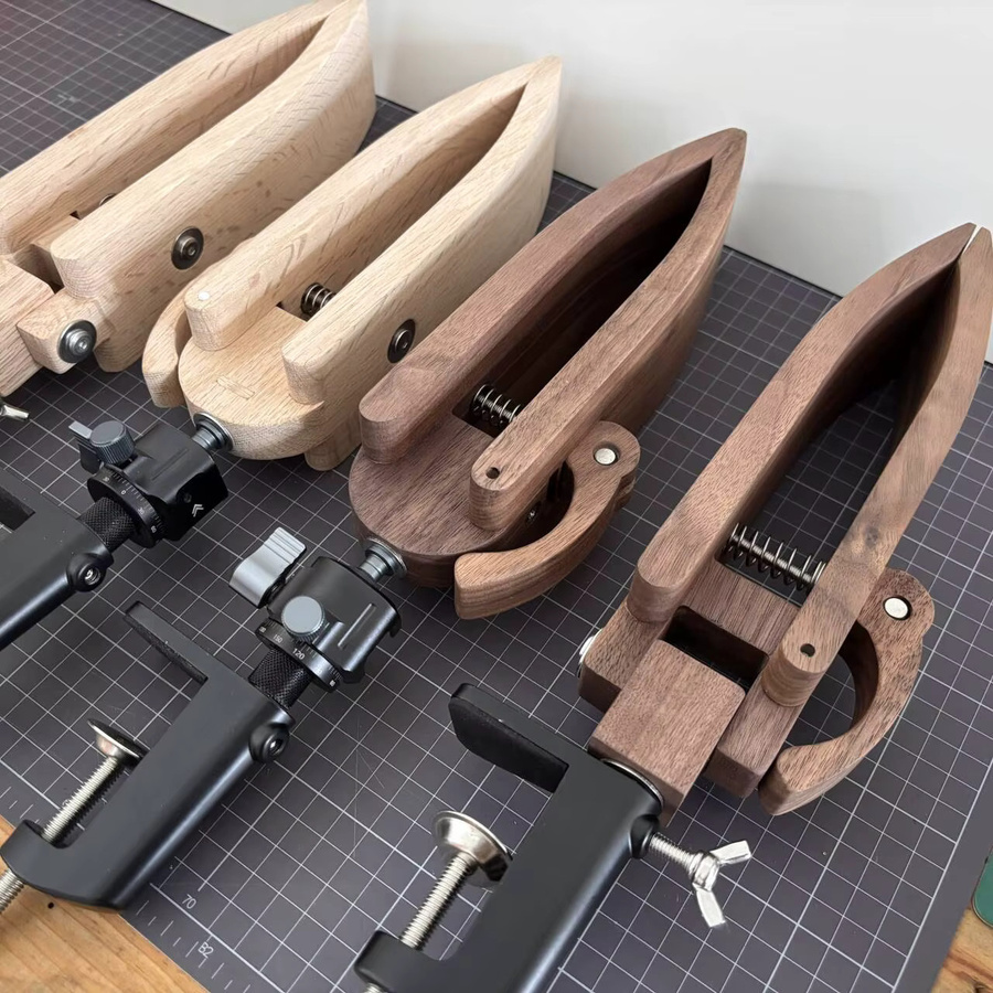 Tragbare Leder-Nähtechnik-Klemme aus Holz für Handwerk und Desktop-Arbeiten - Bild 2