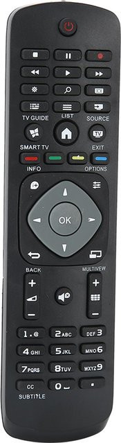 Premium-ABS-Ersatzfernbedienung für Philips Fernseher, Modell YKF347-003, Schwarz - Bild 1