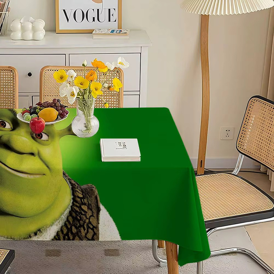 Wasserdichte Tischdecke mit Shrek-Cartoon-Motiv von Potdemiel in Grün - Bild 5