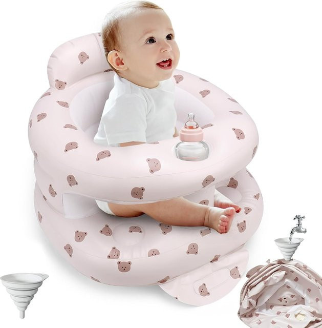 Aufblasbarer Babysitz für 6–12 Monate in Weiß mit integrierter Luftpumpe und tragbarem Design - Bild 1