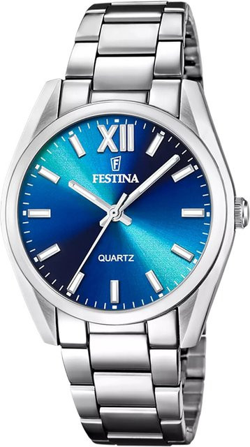 Festina Armbanduhr, Quarz, Edelstahl, Blau, 37 mm, Damen - Bild 1