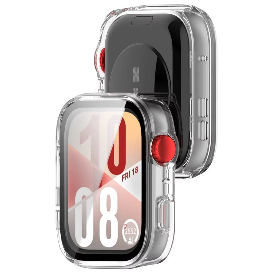 Schutzhülle aus gehärtetem Glas für Huawei Watch Fit 4 und Fit 3 in Transparent oder Schwarz - Bild 2