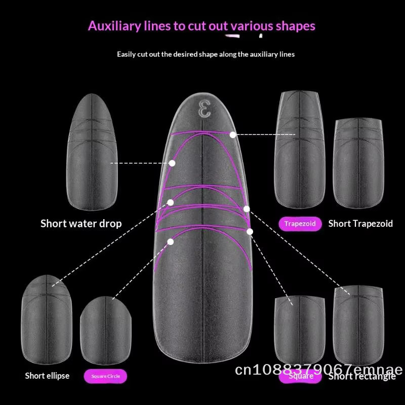 A-KE Nagelspitzen Set, 240-teilig, Mandel, Sarg und Stiletto, Gel, Matt - Bild 5
