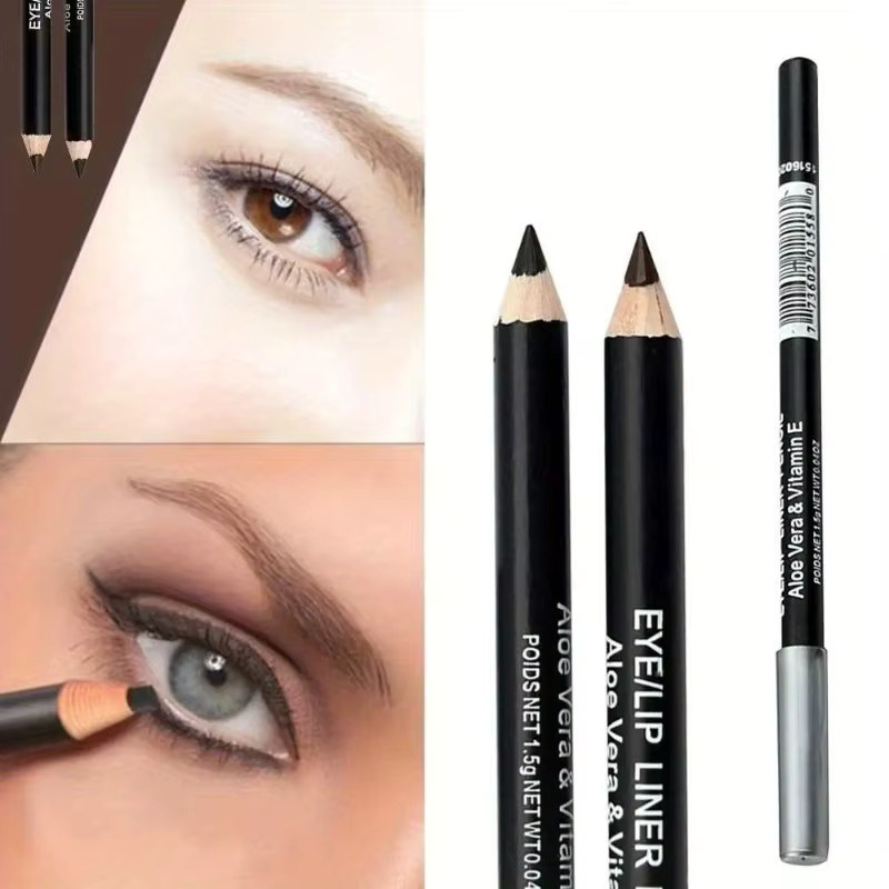 Eyeliner- und Augenbrauenstift-Set, schwarz, natürliches Finish, Unisex - Bild 3