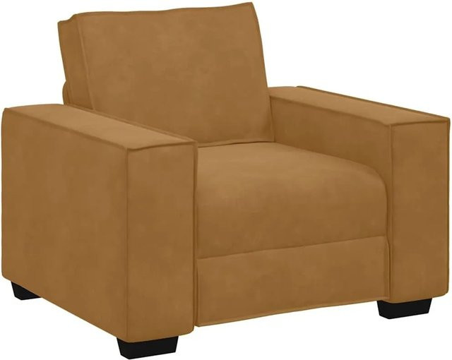 vidaXL Sessel Braun aus Samt mit Armlehnen B/T/H: 100 x 78 x 84 cm - Bild 1