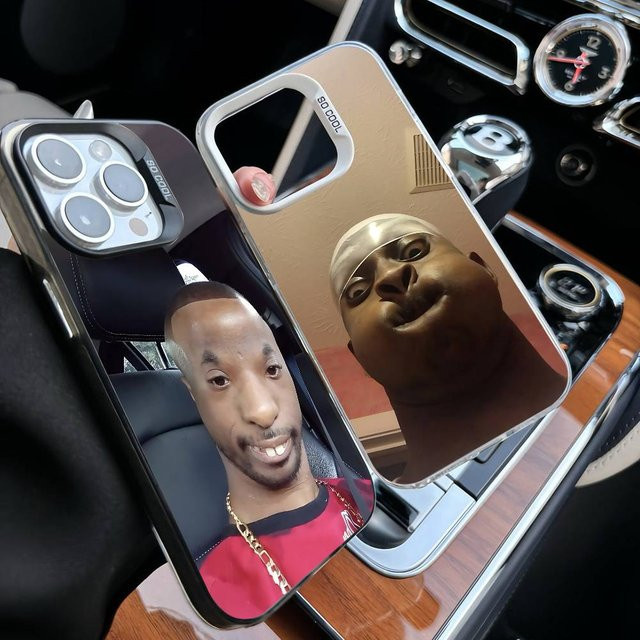 Stoßfeste Handyhülle Hässlicher Mann für Apple iPhone 11 bis 17 Pro Max Plus in Silber - Bild 1