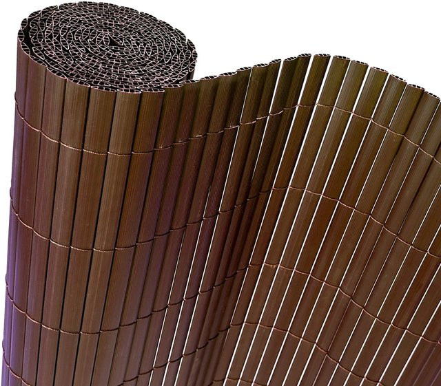 Floordirekt PVC Sichtschutzzaun UV-beständig und verstärkt in Braun, Höhe: 100 cm, Breite: 500 cm - Bild 1