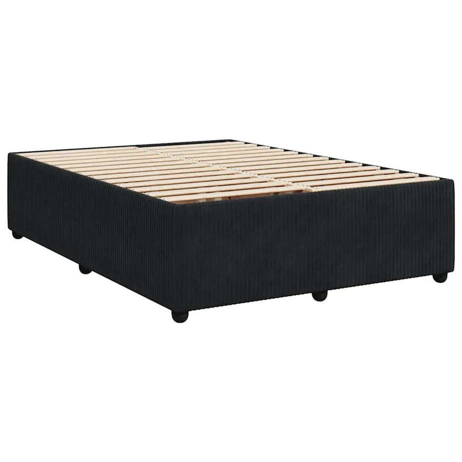 vidaXL Bettgestell mit Samtbezug in Schwarz, B/T/H: 140 x 190 cm - Bild 2