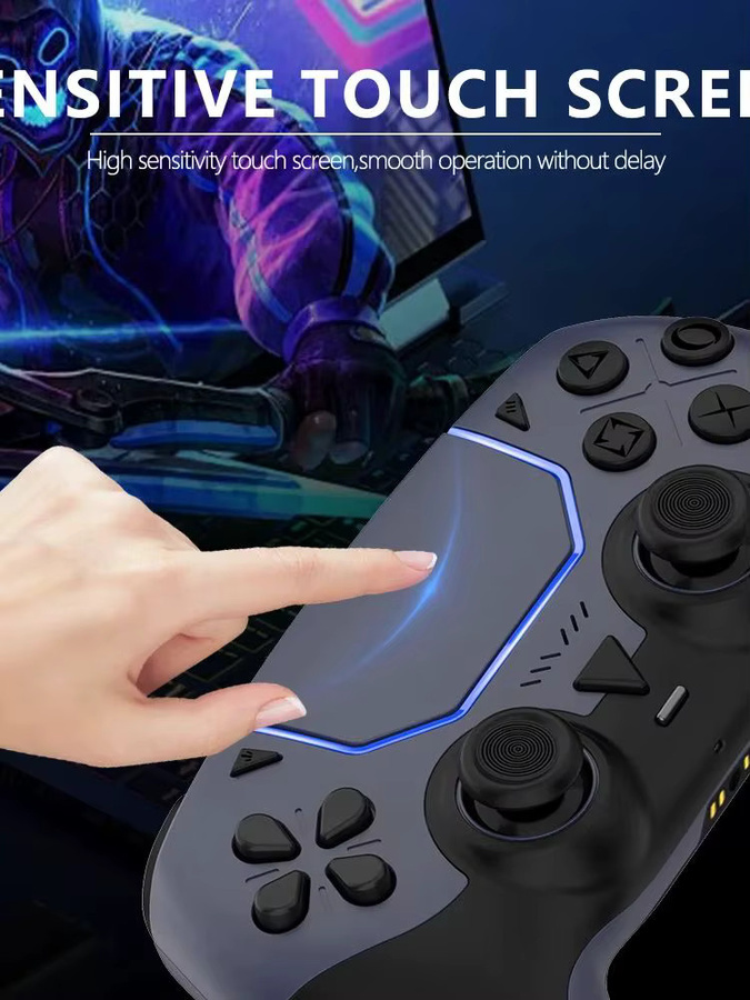 KEKEGAME Kabelloser Gaming-Controller für PS5, PC und Steam Deck mit Hall-Effekt, Dual Vibration, 6-Achsen-Motion Control und Lautsprecher in Grau - Bild 2