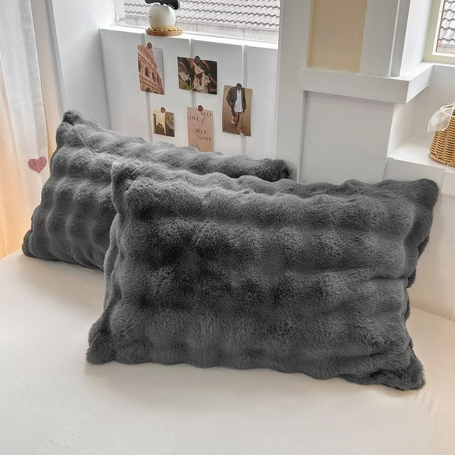 2er-Set Hause Textilien Flauschige Plüsch Fell Kissenbezüge in Grün, Rechteckig, Schmutzbeständig und Warm für den Winter - Bild 1