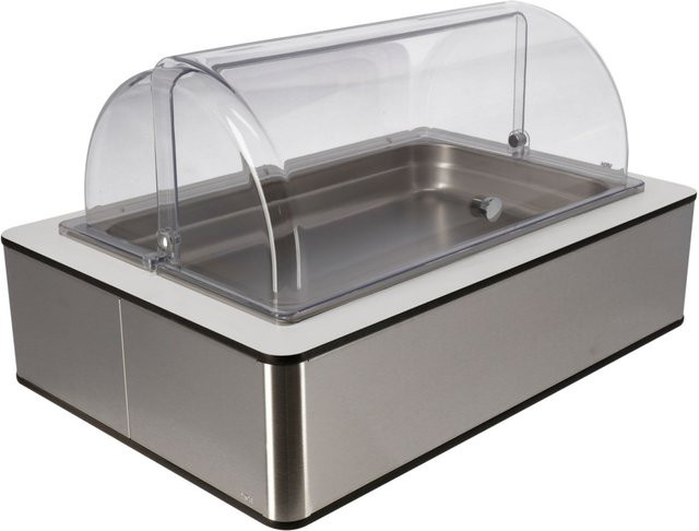 VEGA Buffetvitrine Fundale hoch aus Edelstahl in Silber, Weiß und Transparent, GN 1/1, B/T/H: 42,5 x 63 x 33,9 cm - Bild 1