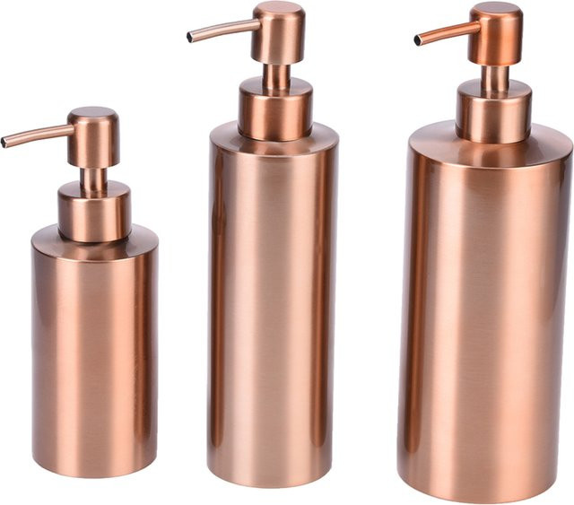 Aramox Flüssigseifenspender aus Edelstahl in Silber mit Handpumpe für Küche und Badezimmer, 250 ml - Bild 1