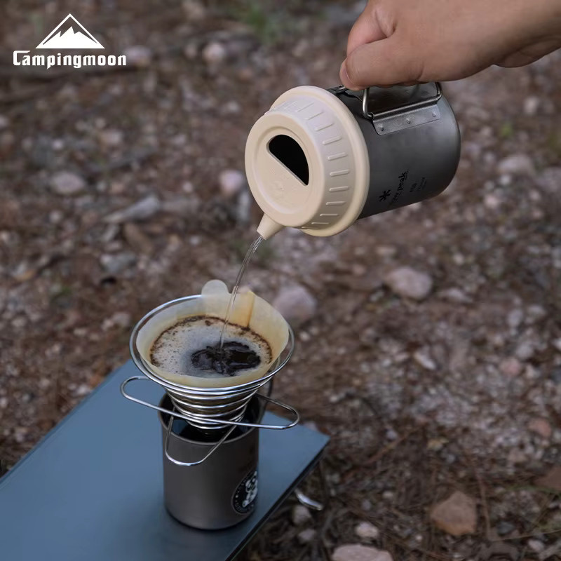CAMPINGMOON Universeller Silikon-Topfdeckel für Camping-Kaffee- und Handbrüh-Töpfe, lebensmittelecht, weiß, rund - Bild 1