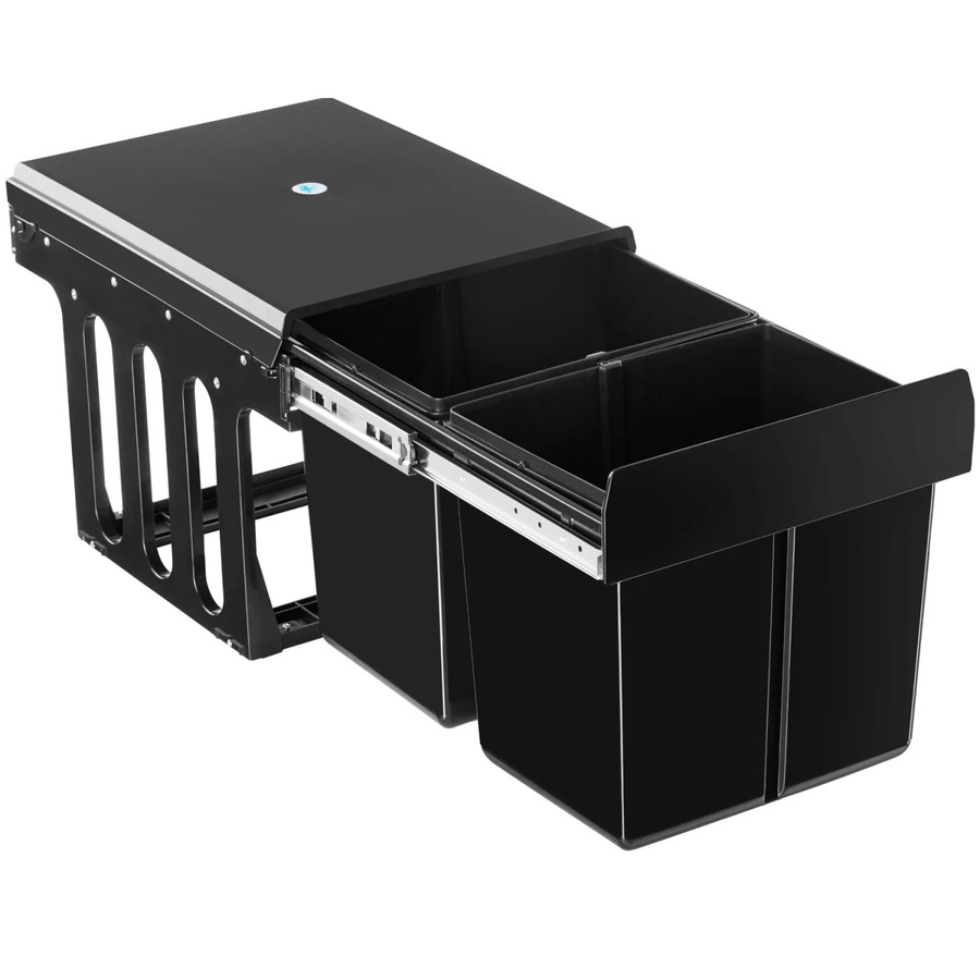 tectake Ashlyn Abfallsammler mit 2-fach Mülltrennung, 2x15L, Schwarz, B/T/H: 35 x 48 x 35 cm - Bild 3
