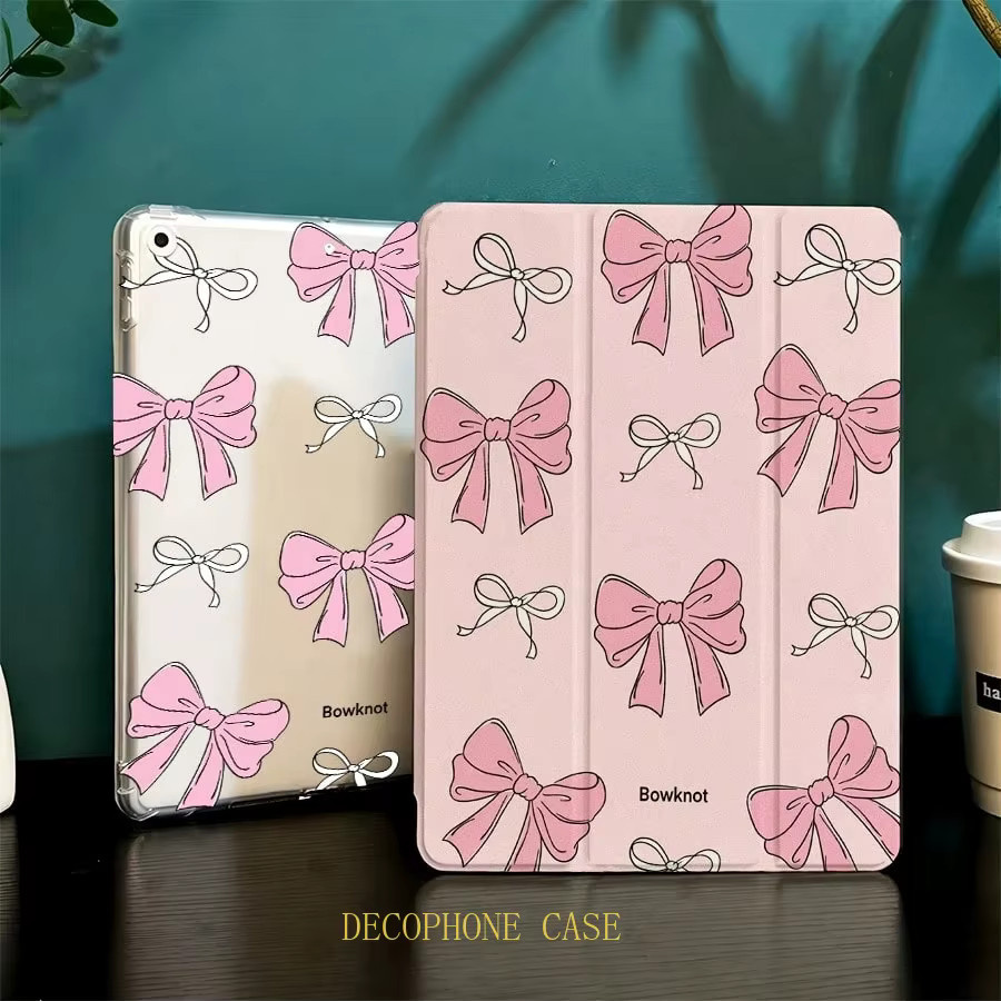 Samsung Galaxy Tab Schutzhülle mit pinkfarbenen Schleifen als Dreifach-Falthülle für Galaxy Tab A8 A9 A11 FE Lite S6 Lite S7 S8 S9 S10 FE - Bild 2