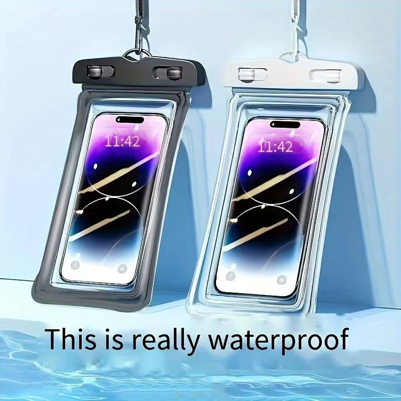 Wasserdichte Handytasche mit Touchscreen-Funktion und selbstverschließendem Verschluss in Transparent für Schwimmen und Rafting - Bild 3