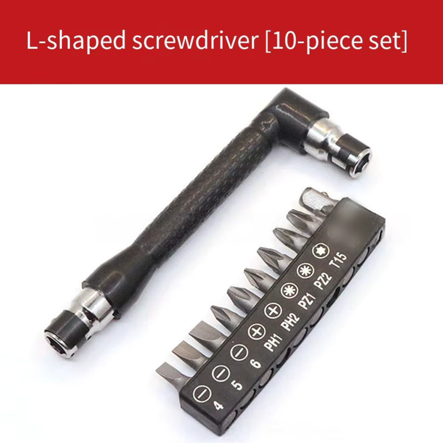 DAZZLEEX L-förmiges Schraubendreher-Bit Set mit 90-Grad-Griff, 11/20-teiliges Handwerkzeug-Set in Schwarz - Bild 5