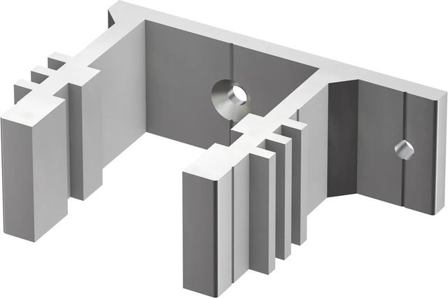 GS Terrassen Blendenhalter Aluecofix Pro für Aluprofile in Silber, B/T: 45 mm x 38 mm - Bild 1