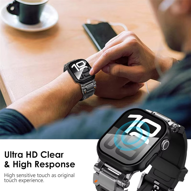 Displayschutz Set mit Glas und Abdeckung für Apple Watch und iWatch Modelle, transparent - Bild 5