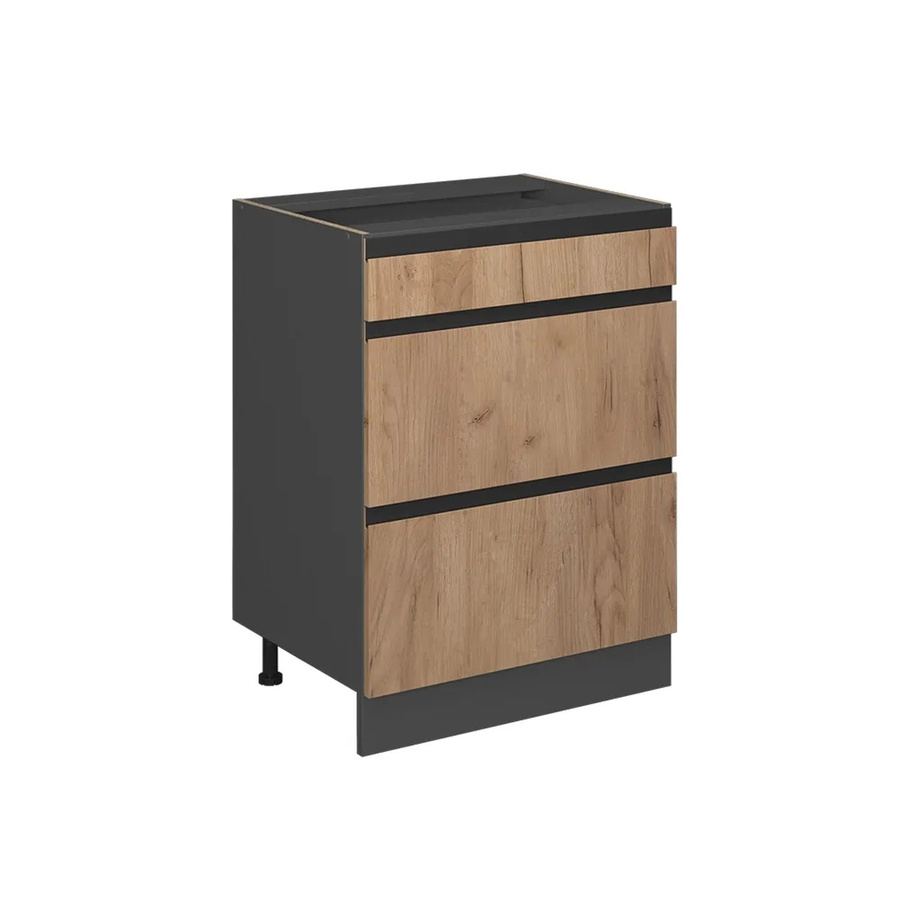 Vicco Küchenunterschrank R-Line Goldkraft J-Shape in Eiche und Anthrazit mit Schubladen, Breite: 60 cm - Bild 2