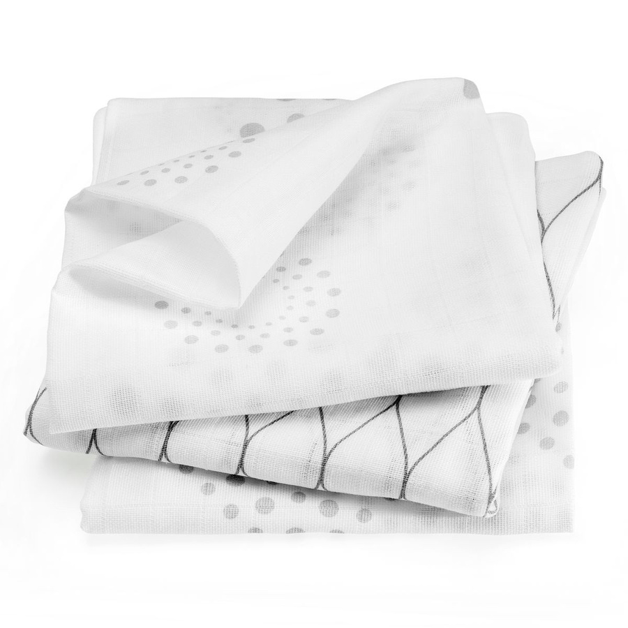 Makian Mullwindel 3er Pack im Modern Design in Grau und Weiß, B/B: 80 x 80 cm - Bild 1