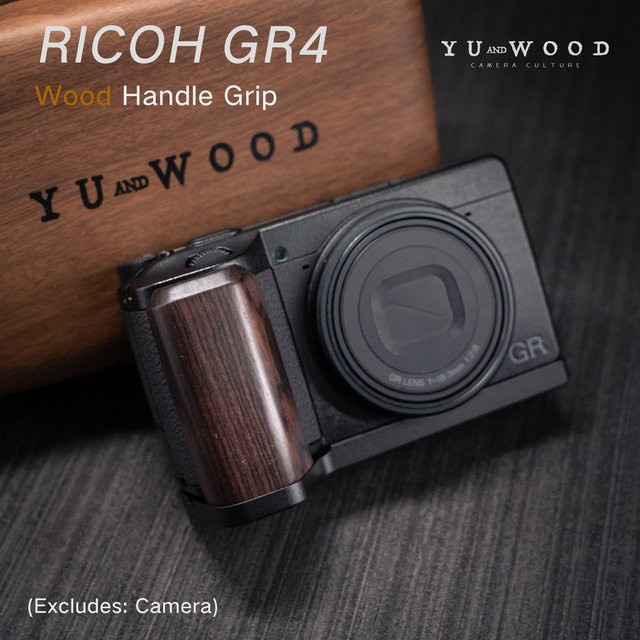Handgefertigter Kamera-Handgriff aus Holz mit L-Platte und Schnellwechselhalter für Ricoh GR4 und Ricoh GR4 HDF in Braun von ANDWOOD - Bild 1