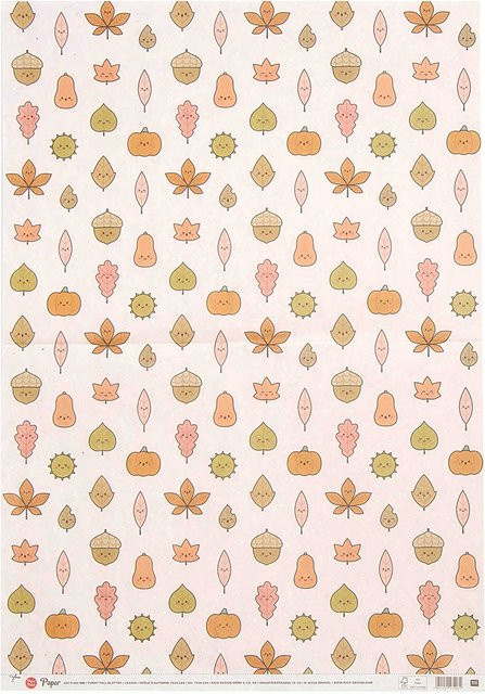 Rico Design Paper Patch Papier Blätter Funny Fall, Mehrfarbig, B: 30 cm, H: 42 cm - Bild 1