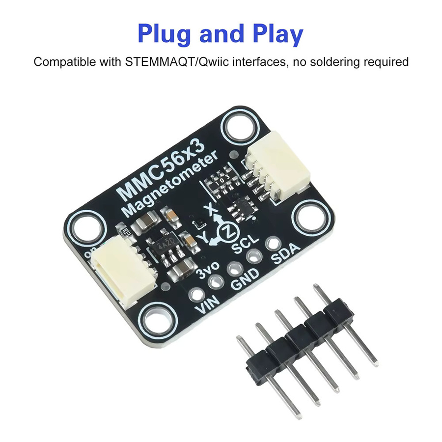 Aideepen MMC5603 Drei-Achsen-Magnetometer-Modul in Schwarz mit Stemma Qt/Qwiic Schnittstelle - Bild 3