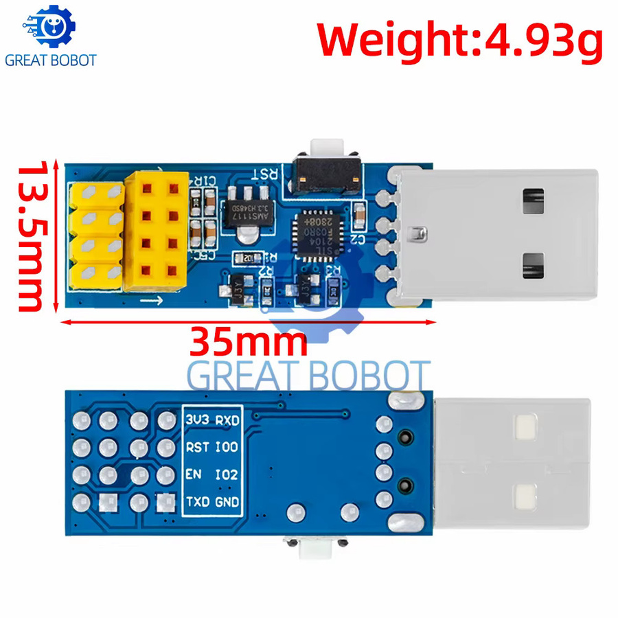 ESP-01 ESP-01S WiFi Modul Downloader mit CP2104 für Arduino und Raspberry Pi von baishundianzi - Bild 1