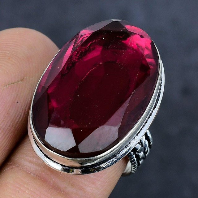 Madonnajewels Ring, 925 Silber, Amethyst, Schwarz, Damen, Größe 8 - Bild 1