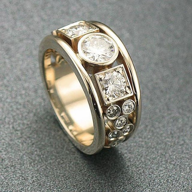 YIRAN Jewelry Ringe, Zirkonia, Goldfarben, Damen - Bild 1