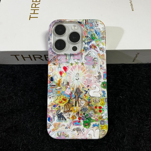 Glänzende Handyhülle mit Ölgemälde-Design für Apple iPhone Modelle in Multicolour - Bild 1