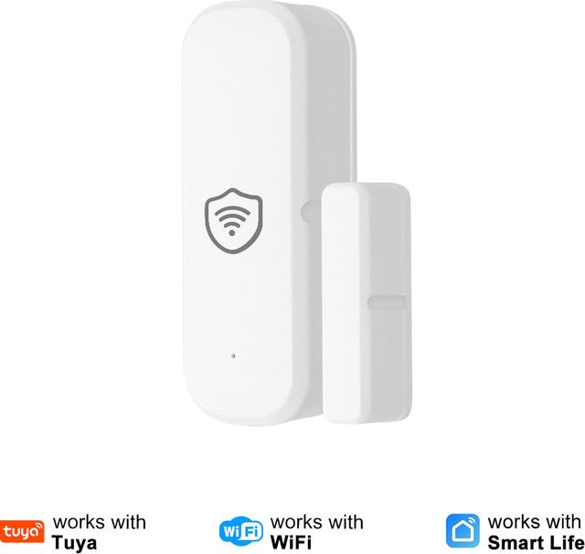 Tuya WiFi Smart Home Sicherheits-Tür- und Fenstersensor in Weiß, kompatibel mit Google Home und Alexa - Bild 1