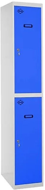 PROREGAL Spind AMEGO Schließfach Garderobe mit 2 Abteilen, Grau-Blau, H x B x T: 180 x 40 x 50 cm - Bild 1