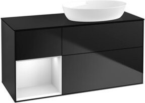 V&B Waschtischunterschrank Finion in Weiß und Schwarz lackiert, Breite: 120 cm, Tiefe: 50,1 cm, Höhe: 50,1 cm - Bild 1