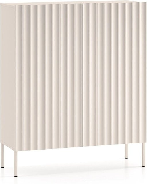 Selsey Highboard Derriva Zweitürig mit gerillten Fronten in Kaschmir, Breite: 100 cm - Bild 1