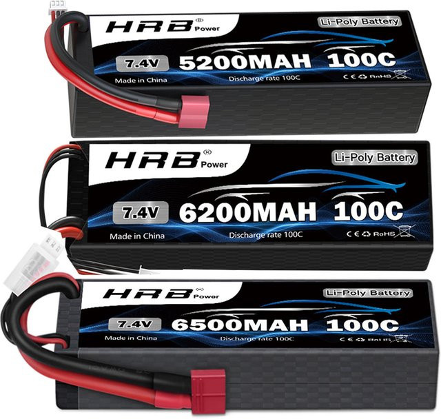 HRB RC Auto Lipo Batterie, Hardcase, mit Deans T Stecker - Bild 1