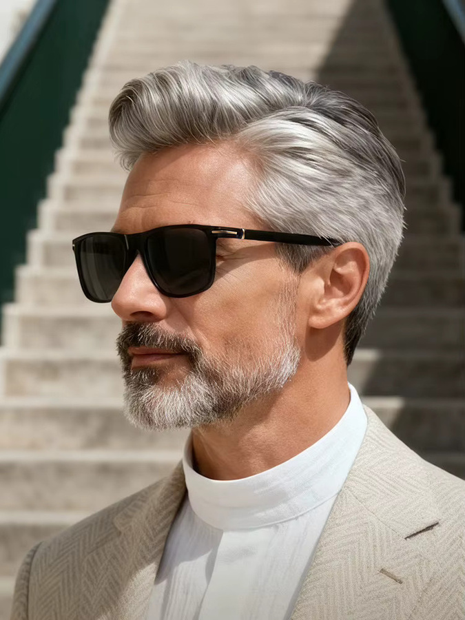 O-Q CLUB Sonnenbrille, Quadratisch, Vollrand, Schwarz, Herren - Bild 1