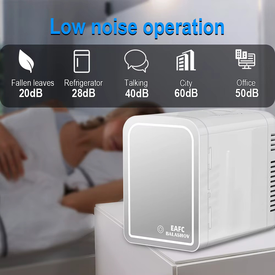 BALASHOV Mini-Kühlschrank 5L mit Spiegel in Weiß, tragbarer Kompressor-Kühler für 12V/220V, ideal für Camping, Picknick und Zuhause - Bild 4