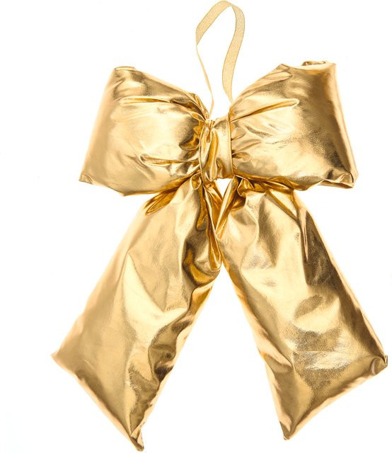 Rico Design Weihnachtsschleife Gold B: 36 cm, H: 25 cm, T: 6 cm - Bild 1