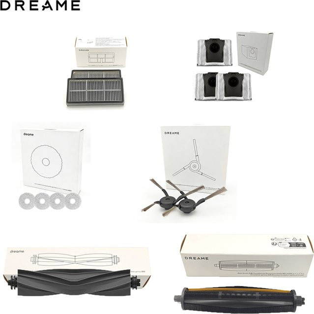 Dreame Zubehör-Set für X40 Master und L10S Ultra Gen 3 inklusive Seitenbürsten, Gummi-Hauptbürsten, Filtern und Wischmopps in Schwarz für MOVA P50 Pro Ultra - Bild 1