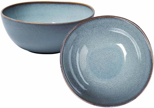 Villeroy & Boch like. Servierschüsseln Lave 2er Set in Weiß und Blau aus Steinzeug Durchmesser: 28,4 cm - Bild 1