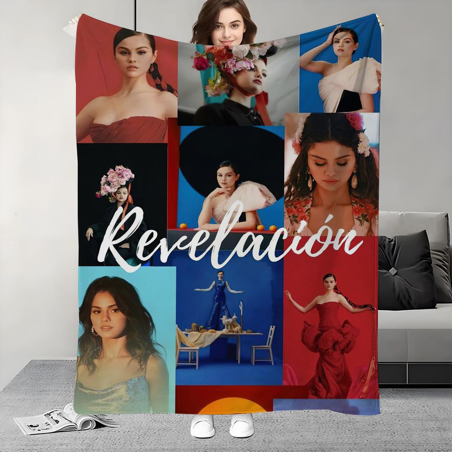 YunhengTechnology Flanell-Decke mit Selena Gomez Design, Mehrfarbig, B/B: 75 x 90 cm - Bild 1