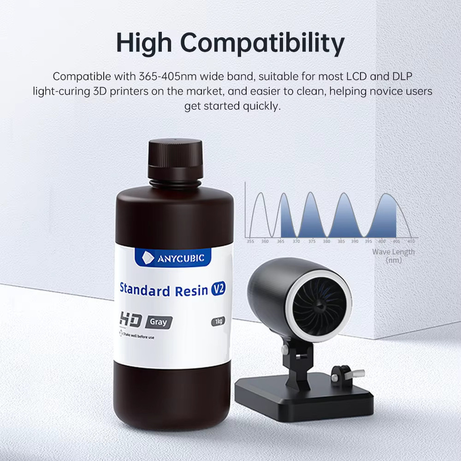 ANYCUBIC Standardharz V2 405 nm UV-Druckharz für LCD-3D-Drucker, Farbe: Grau, 10 kg - Bild 4