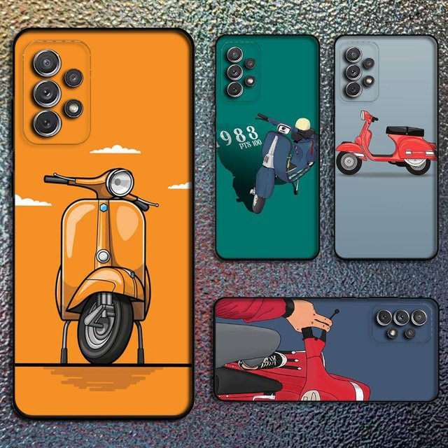 V-VespaS Scooter Handyhülle für Samsung Galaxy S25 S24 S23 S22 S21 S20 Ultra Plus FE Lite Note 5G in Schwarz - Bild 1