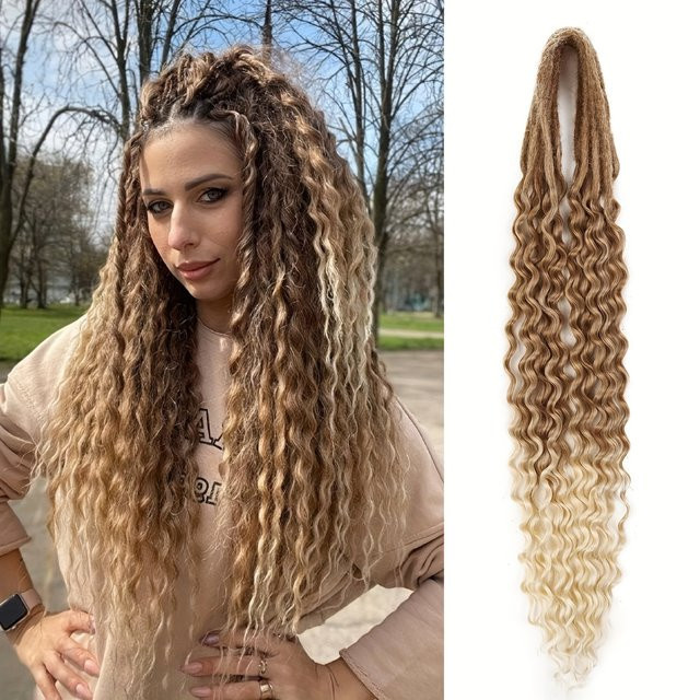 24 Zoll synthetische doppelseitige gewellte Dreadlock-Erweiterungen, 10 Stränge, Unisex - Bild 1